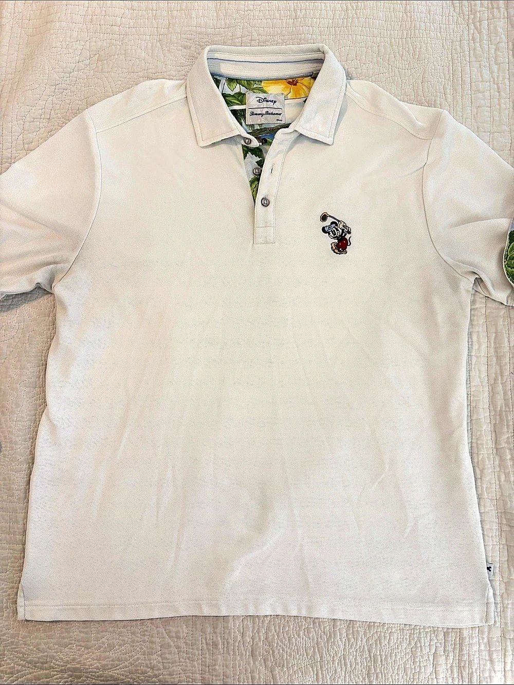 Tommy Bahama Disney Postcard to Paradise Five O'Clock Polo White Large